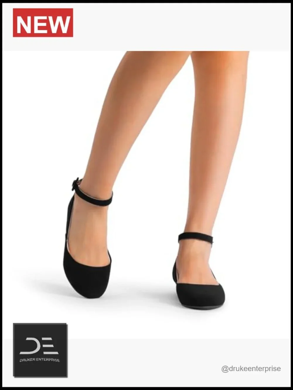 Womens Dress Flats Ballet Low Wedge Round Toe Ankle Strap Comfortable Casual